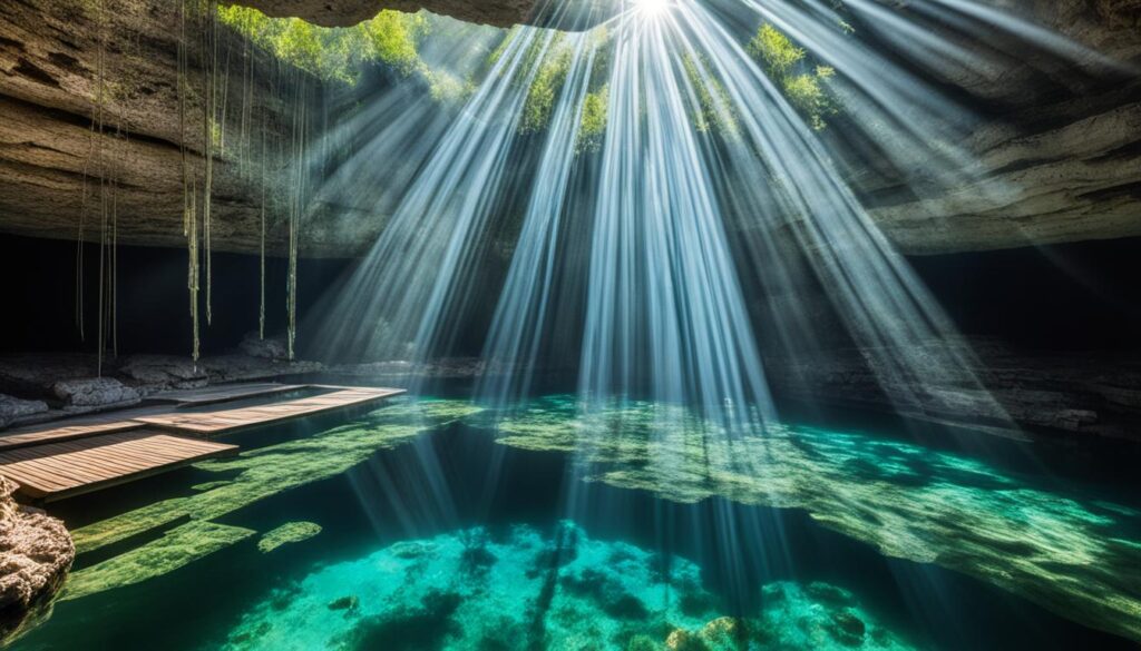 Crystal-clear cenote in Mexico